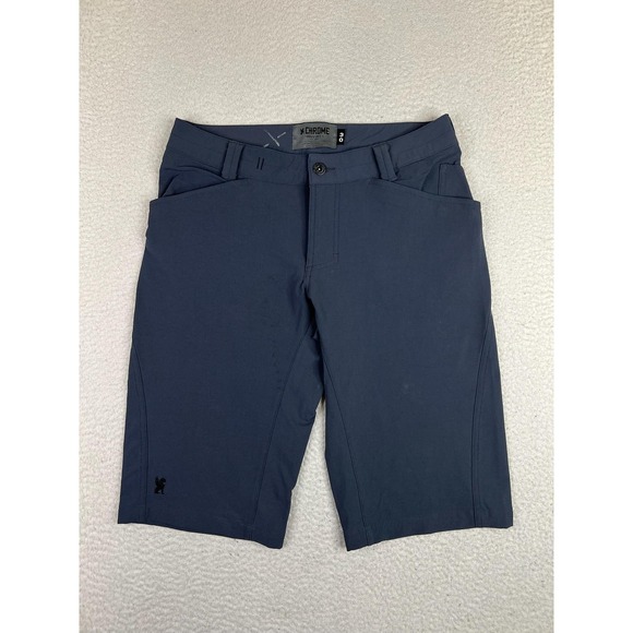 Chrome Industries Pants - Chrome Industries Biker Shorts Mens 30 Blue Nylon Spandex Stretch 14" Inseam